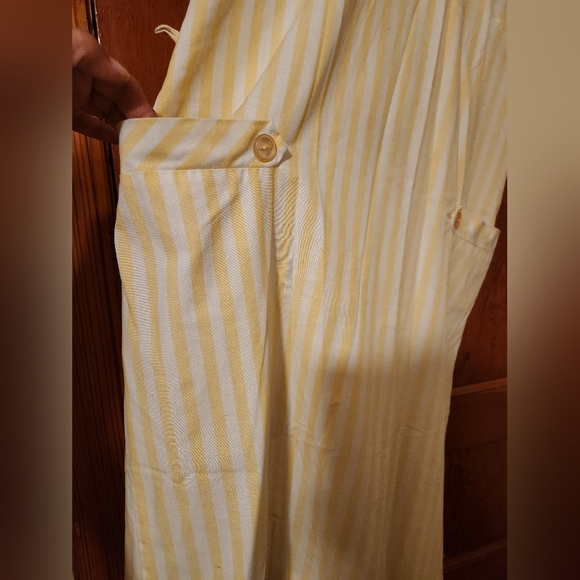 1960s Union Made Mod Vintage Yellow & White Stripe Shift Dress - Picture 7 of 8